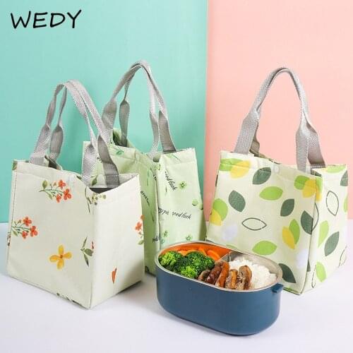 Oxford Portable Lunch Bag Print Insulated Lunch Bag For Kids School Women Small Hand Bags Korean Picnic Food Storage Pouch Tote