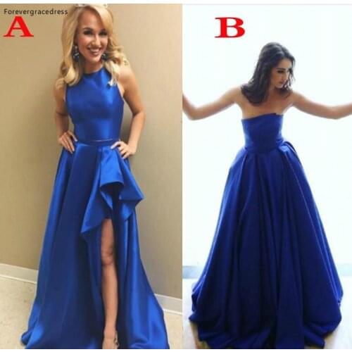 Simple Elegant Long Blue Bridesmaid Dress A Line Sleeveless Formal Holidays Bridesmaid Gown Custom Made