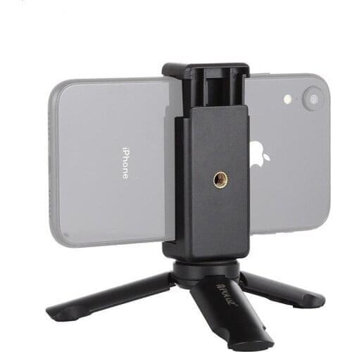 PULUZ Mini Portable Folding Plastic Stand Tripod Tripode Universal Phone Clamp Bracket Smartphones Holder Clip for Xiaomi Huawei