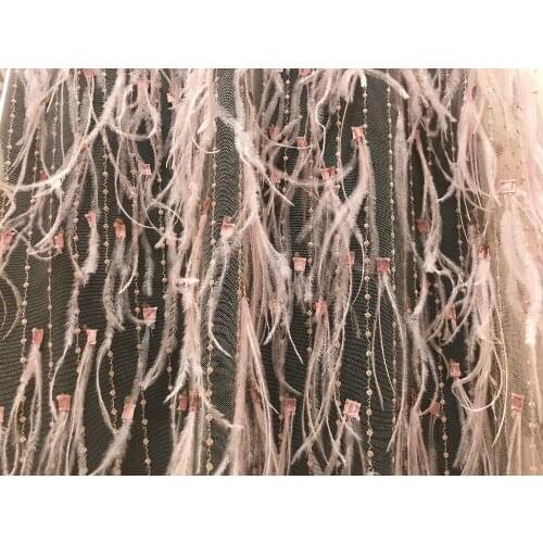 Luxury feather lace, feather fabric Handmade DIY african lace fabric swiss voile lace switzerland.dentelle 5yard ZL124