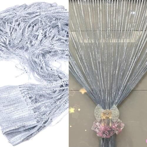 Silver Leather Line Curtain String Curtain Door Window Decoration Multi-purpose finished wire curtain 1m*2m