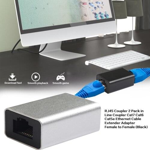 RJ45 Network Extender Adapter Coupler Network Connector Cat7/6/5e Ethernet Network Cable LAN Coupler Connector Female to Female