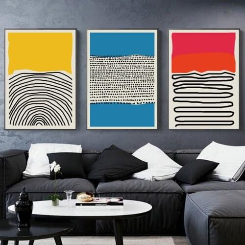 Modern Abstract Geometric Line Dot Wall Art Canvas Painting Nordic Posters And Print gallery Wall Pictures For Living Room Decor