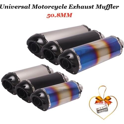 Slip in 51mm Universal Motorcycle Exhaust Pipe Moto Muffler Removable DB Killer For yamaha r3 ninja 400 ktm 1290 f750gs mt 07