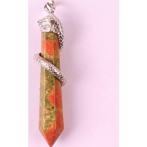 Unakite Epidote Bead Pendant Snake Jewelry For Woman Gift 1PCS S582