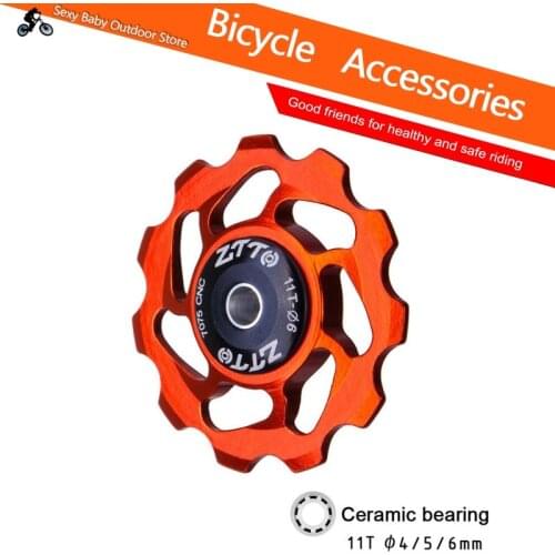 Bike Sram For ZTTO 11T MTB Bicycle Rear Derailleur 4/5/6mm Jockey Wheel Ceramic Bearing Pulley AL7075 Bike Guide Roller Idler