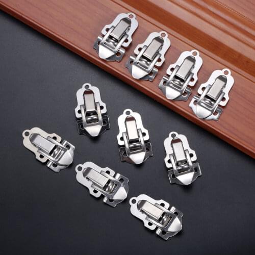 10Pcs Stainless Steel Jewelry Chest Wine Gift Wooden Box Toggle Latch Clasps Suitcase Hasps Hook Catch Clasp Lock Buckle 54*29mm