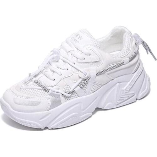 New womens sneakers, fashion mesh, thick-soled patchwork, shallow mouth, light and comfortable, versatile casual shoes women