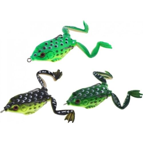 1pc Dark Green Fishing Lure 5cm Simulation Frog Lure Snakehead Bait Topwater