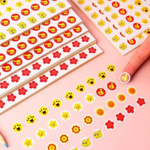 10Sheet = 800PCs Children Reward Stickers Students Kindergarten Class Red Flower Thumbs-up Star Sticky Mark Label Toy Sticker