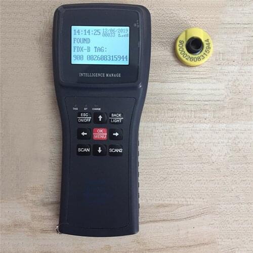 134.2K Animal Ear Tag Pet Chip Code Scanner Handheld Low Frequency Card Reader ISO11784 FDX-B Bluetooth Version