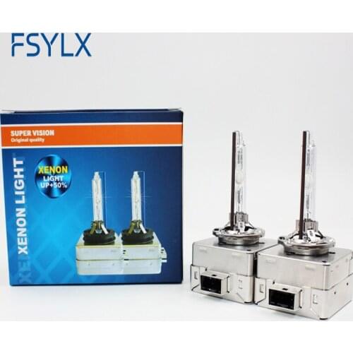 FSYLX 2pcs hid Car xenon bulb OEM original ac 12v hid light lamps 4300K 6000K Xenon headlight lights bulb d3s 12V Car lamps