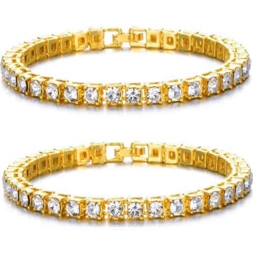 2021 Clear Crystal Tennis Bracelet for Women Men Bracelet Cubic Zirconia Jewelry Party Wedding Hip Pop Accessories