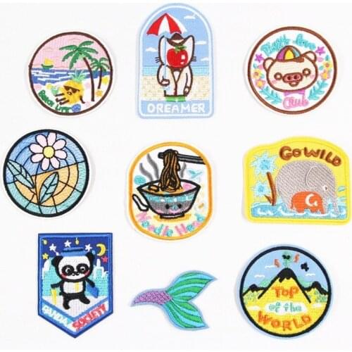 50pcs/Lot Embroidery Patche Letter Clothing Decoration Accessories Animal Bear Diy Iron Heat Transfer Applique Sewing Patterns
