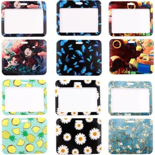 BH1506 Blinghero Cartoon Butterfly ID Card Holder Name Flower Credit Card Holder Neck Strap Anime Card ID Holders Identity Badge