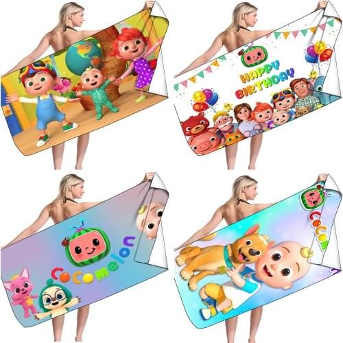 Baby Song CoCoMelon JJ Quick Dry Beach Towel Microfiber Face Washcloth Washrag Swimming Surfing Bath Towels