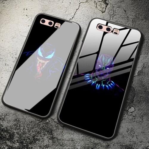 Superhero Luxury Tempered Glass Phone Case TPU Protective Hard Cover for Samsung A10e A20e A2 Core A70e A6 Plus A7 A8 Plus A8s