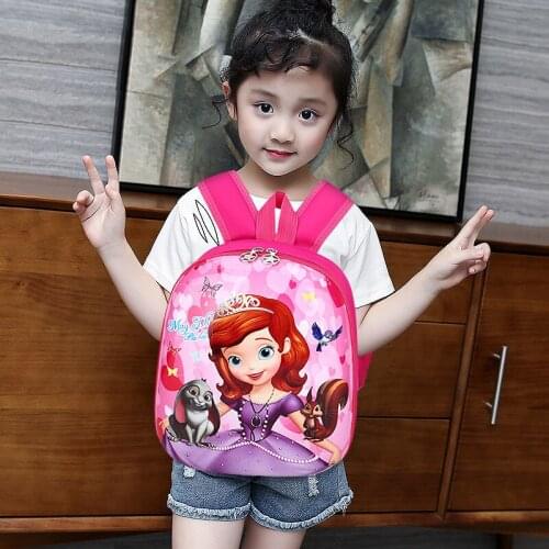 Disney Sophia frozen Spider-Man Captain America Cartoon Children Backpack Small School Bag Travel Eggshell Bag Boy Girl Hand Bag