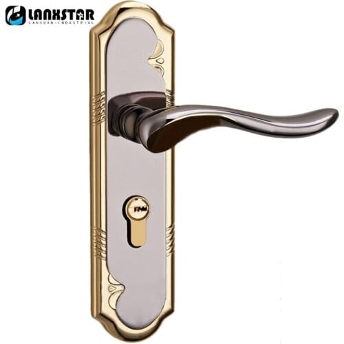 European Garden Fashionable Indoor Gold Black Color Machinery Locker Handles Split Handle Lock