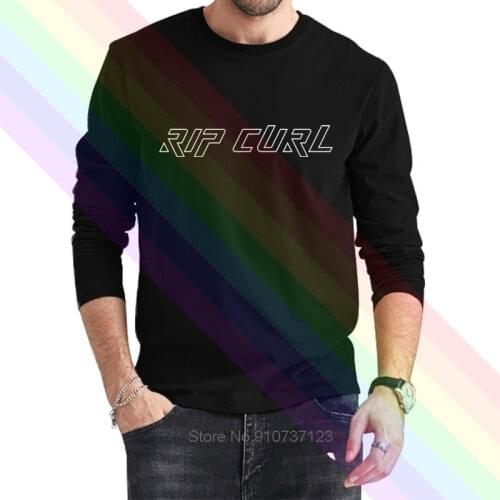 Rip Curl Logo Classic Black T-Shirt 2021 Newest Summer Mens Long Sleeve Popular Tee Shirt Tops Novel Unisex