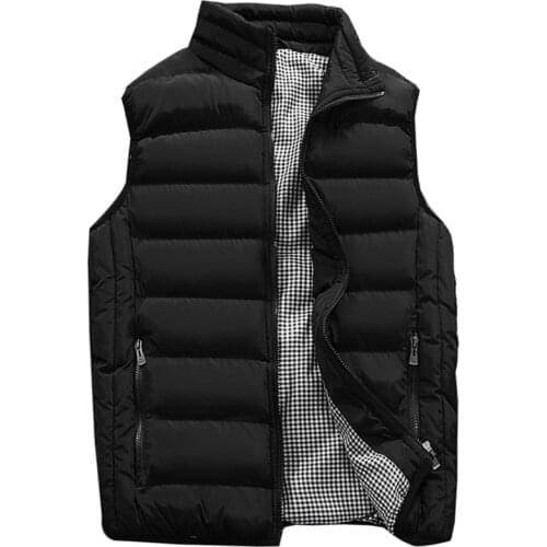 Cotton Vest Men Winter Jackets Vests Man Thick Sleeveless Jacket Coats Male New Warm Waistcoat Men Gilet Veste Homme