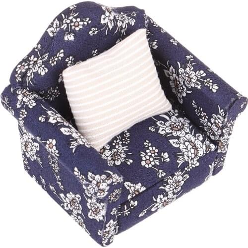 Dollhouse Miniature 1:12 Living Room Dolls Furniture Sofa Couch with Pillow