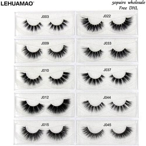 LEHUAMAO 3D Mink Lashes 50Pairs Eyelashes Luxury handmade Cross thick Eye Lashes 100% Cruelty free False Eyelashes Free DHL