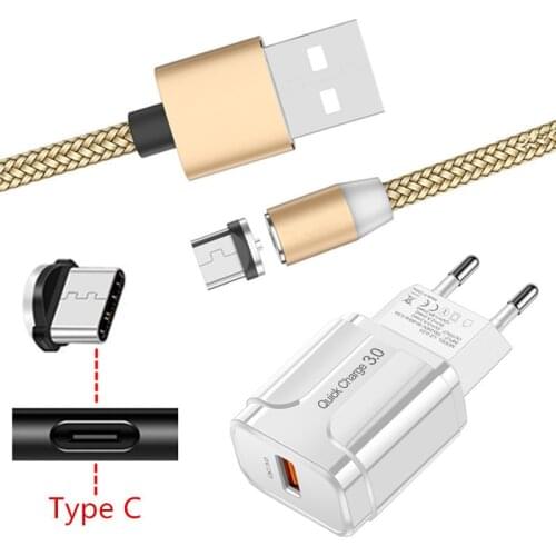 Magnetic Type C Magnet Charge Cable For Samsung Galaxy S20 A51 A31 M31 Huawei P30 Mate 20 lite Honor 9X QC 3.0 USB Fast Charger