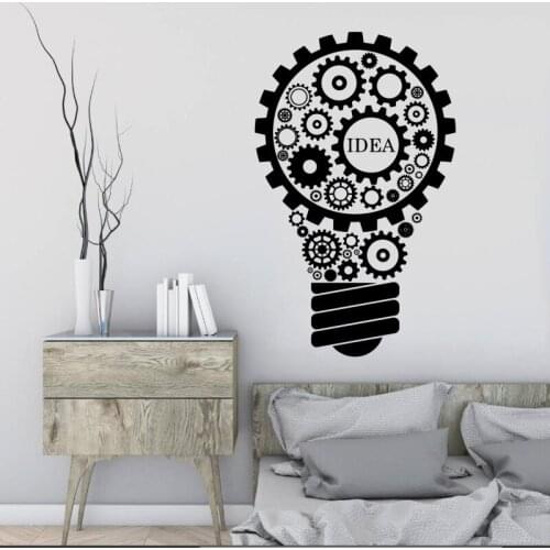 Fashion gear bulb wall art sticker vinyl wallpaper living room bedroom mural art home decoration wall decals Y-30
