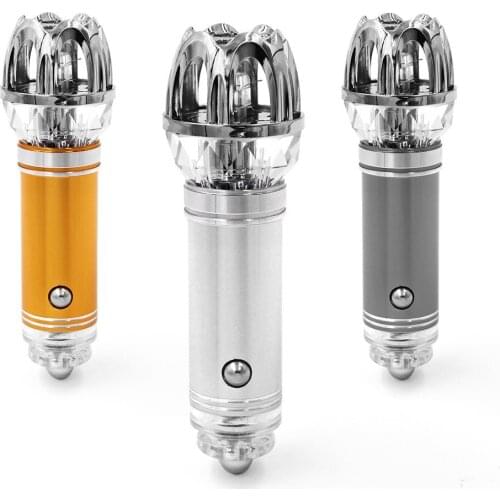 Fashionable Mini Ionic Air Purifier Cleaner Air Quality Freshener Oxygen Bar Silver Color Using for Car With LED Light Vehicle