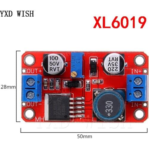 5A DC-DC Power Supply Module Boost Step-up Converter Voltage Regulator XL6019 DC Adjustable Output 3.3V-35V To 5V 6V 9V 12V 24V