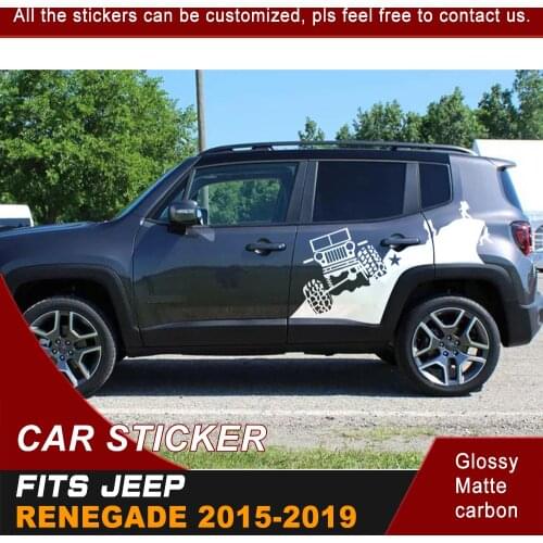 Car Decals Side Body Off Road Climber Graphic Vinyl Cool Sticker Customized Fit For Jeep Renegade 2015 2016 2017 2018 2019