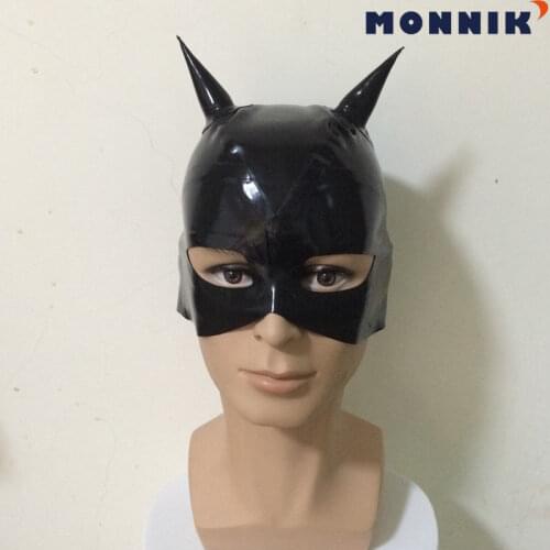 MONNIK latex New Sexy Latex Rubber Catwomen Hood Mask for Catsuit Club Wear Unique Party Latex mask