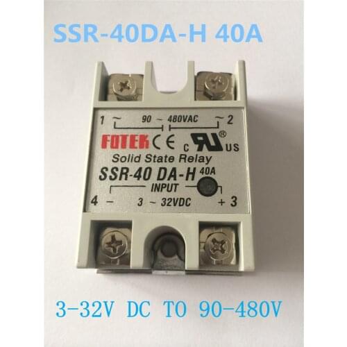 Single Phase SSR-40DA-H actually 3-32V DC TO 90-480V AC SSR 40DA H Solid State Relay