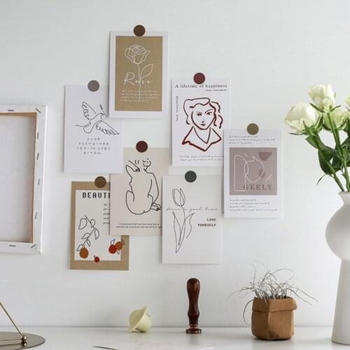 W&G Ins Wall Cards 15pcs Text Nordic Decoration Card Wall Bedroom Postcard Photo Frame Painting Wall Sticker Home Decoration