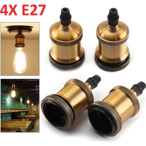 4pcs E27 Lamp Holder Vintage Edison Bulb Base Aluminum Light Socket Industrial Retro Pendant Lighting Fittings