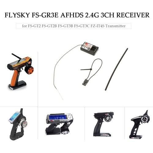 2Pcs Flysky FS-GR3E AFHDS 2.4G 3CH Receiver for FS-GT2 FS-GT2B FS-GT3B FS-GT3C FZ-IT4S RC Car Boat Parts