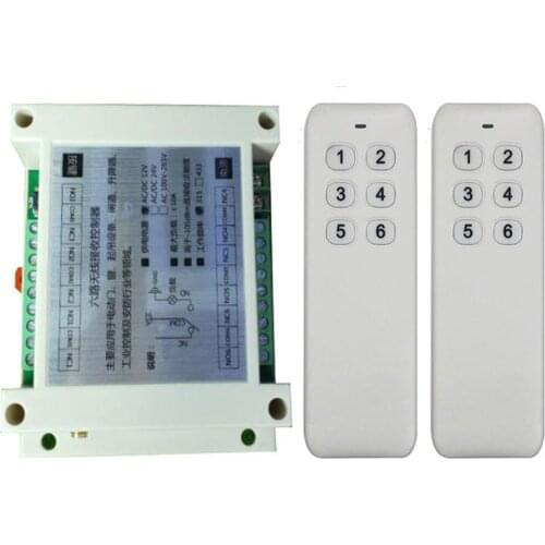 Industrial 1000m DC12V 24V 6CH Wireless Remote Control LED Light Switch Relay Output Radio RF Transmitter 315/433 MHz Receiver