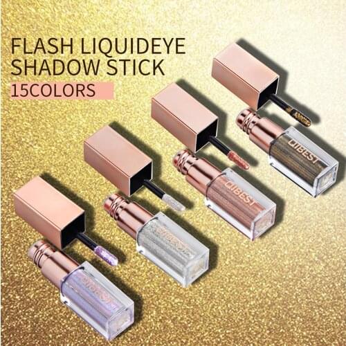 Qibest 15 Colors Eye Shadow Shimmer Shadows Eyeshadow Pallete Waterproof Liquid Shimmer Glitter Eyeshadows Cosmetics Makeup