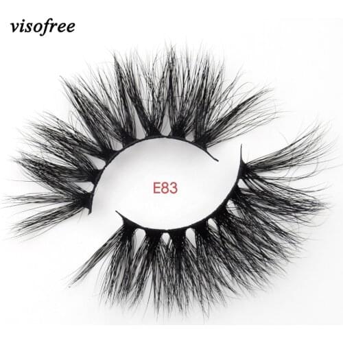 Visofree Lashes 3D Mink Eyelashes Handmade Mink Lashes cruelty-free Lightweight False Eyelashes 25mm Dramatic Lashes Makeup E83
