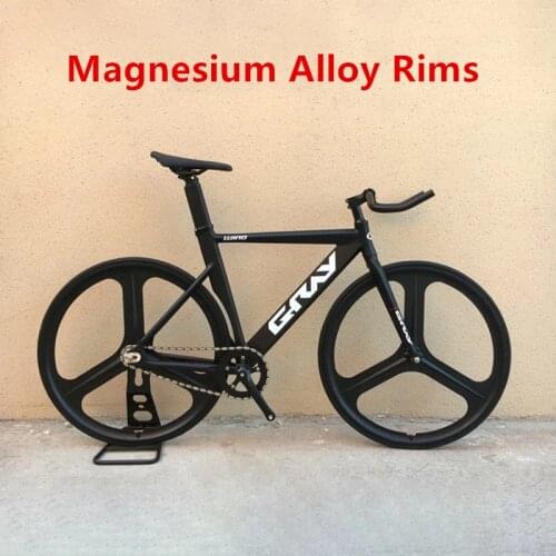 Grey Track Bike With Aluminum Alloy Frame 700C Fixed Gear Bike 48cm 52cm Fork Magnesium Alloy Wheel Single Speed Fixie Bike