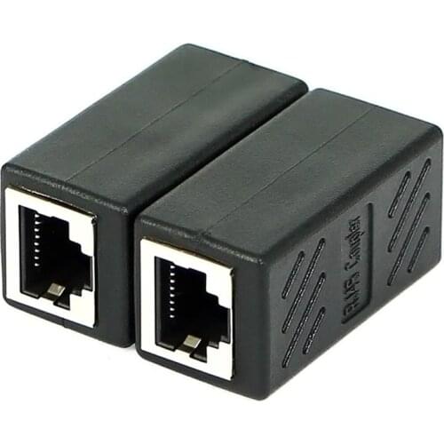 Network cable connector RJ45 network straight-through head computer broadband network cable extension connector double-pass head
