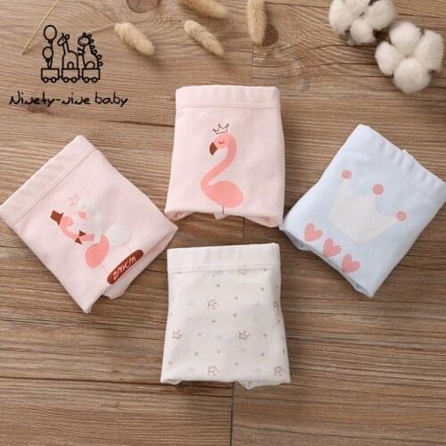New 4pc/lot Girls Cartoon Underpants Young Girl Boxer Briefs Kids Underwear Comfortable Cotton Panties Baby Girls Clothes