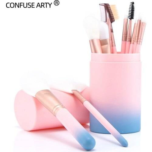 High Quality Cosmetic Bucket Makeup Bag With 12pcs/set Makeup Eye Shadow Powder Paint Bruh