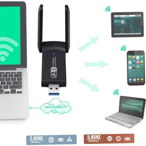 New USB 3.0 1200Mbps Wifi Adapter Dual Band 5GHz 2.4Ghz 802.11AC RTL8812BU Wifi Antenna Dongle Network Card For Laptop Desktop