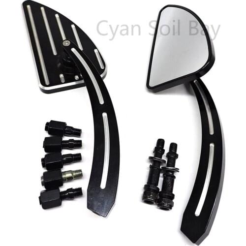 1 Pair Universal Motorcycle 8mm 10mm Rear View Side Mirrors For Harley Honda Yamaha Suzuki Kawasaki BMW Dacuti