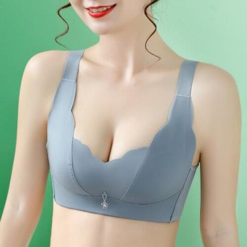Womens Non-Wireless Small Chest Gathered Thin Cups Adjustable Anti-Sagging Tube Top-Style Anti-Glare Sports Comfortable Bra
