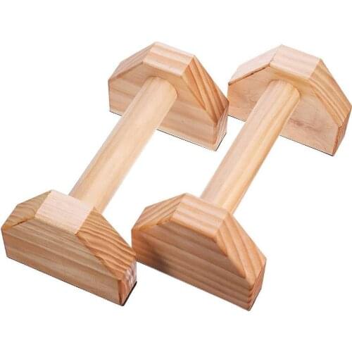 1 Pair Parallettes Gymnastics Calisthenics Handstand Bar Wooden Fitness Exercise Tools Training Gear Push-Ups Double Rod Stand