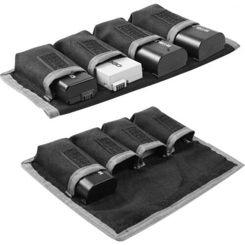 DSLR Battery Case Holder Storage Bag (4 Pocket) for AA/AAA Battery and Canon LP-E6 LP-E8 LP-E10 Nikon EN-EL14 Sony NP-FW50