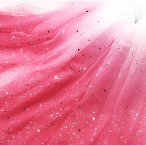 Bling Mesh Ombre Decoration Dress Cosplay Fabric Background Cloth Skirt Stage Craft Material